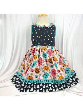 Matilda Jane Wonderment Pumpkin Carve Halloween Dress Girls Size 4 Ghosts